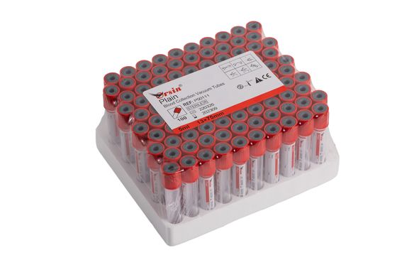Basit Kırmızı Üst tüp Eksiz 0.5ml-10ml Serum Kan Örneği Toplama Tüpleri