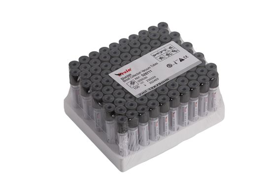 0.5ml-10ml Glikoz Test Tüpleri Sodyum Fluorür Gri Üst Tüp Antikoagulant