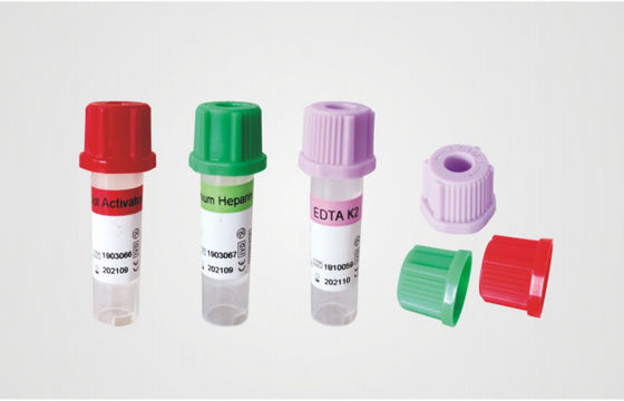 0.5ml Mikro EDTA tüpleri Kırmızı Yeşil Mor Gel Pıhtı Aktiflatörü Ek Heparin tüpü yok