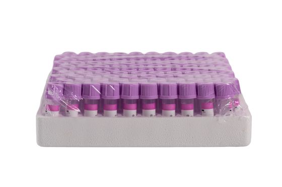 0.5ml 1ml 2ml EDTA Vacutainer Tüpler Mor Üst Kan Toplama Tüp