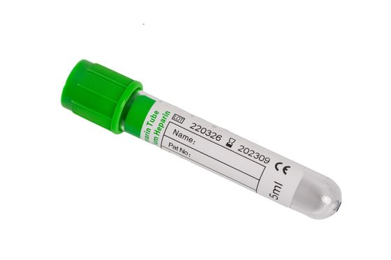 1 ml 2 ml Lityum Heparin Kan Toplama Tüpleri Koyu Yeşil Lityum Heparin Tüpleri