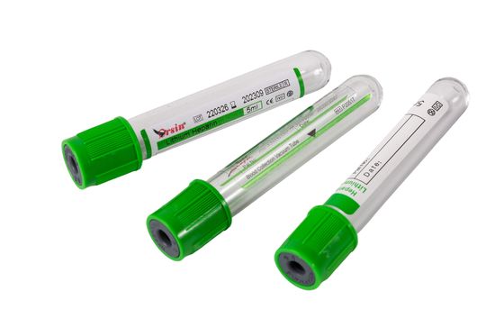 Yeşil Üst Lityum Heparin Tüp 5ml 6ml 7ml Lityum Heparin Kan Tüp